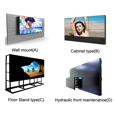 संकीर्ण बेज़ल एलसीडी सीमलेस वीडियो वॉल एलसीडी विज्ञापन प्रदर्शन स्टैंड